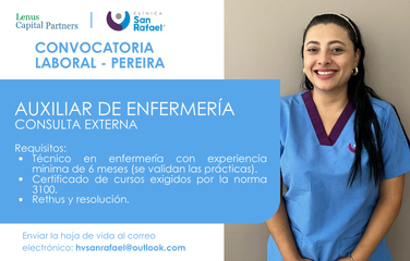 Auxiliar de Enfermería – Consulta Externa