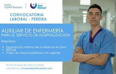 Auxiliar de Enfermería – Servicio de Hospitalización