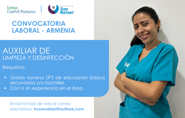 Auxiliar de Limpieza y Desinfección