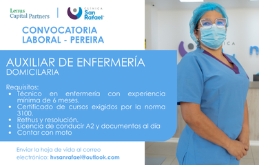 Auxiliar de Enfermería Domicilaria